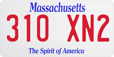 MA license plate 310XN2