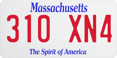MA license plate 310XN4