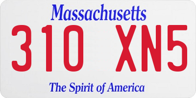 MA license plate 310XN5