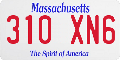 MA license plate 310XN6