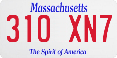 MA license plate 310XN7