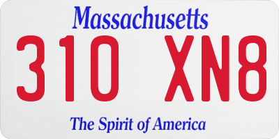 MA license plate 310XN8
