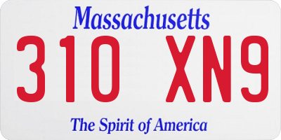 MA license plate 310XN9