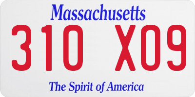 MA license plate 310XO9