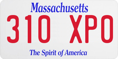 MA license plate 310XP0