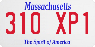 MA license plate 310XP1