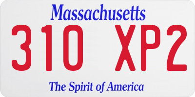 MA license plate 310XP2