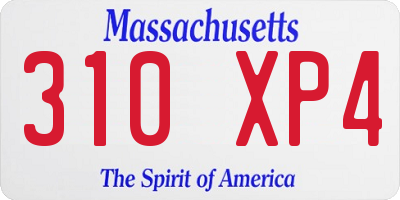 MA license plate 310XP4
