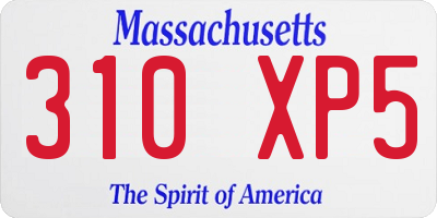 MA license plate 310XP5