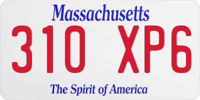 MA license plate 310XP6