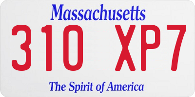 MA license plate 310XP7