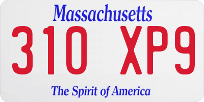 MA license plate 310XP9