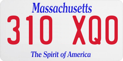 MA license plate 310XQ0