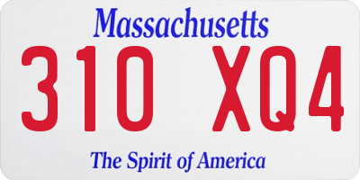 MA license plate 310XQ4