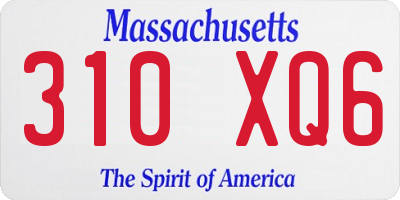 MA license plate 310XQ6