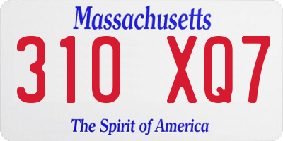 MA license plate 310XQ7