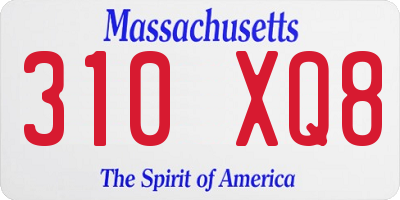 MA license plate 310XQ8