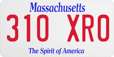 MA license plate 310XR0