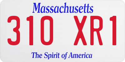 MA license plate 310XR1