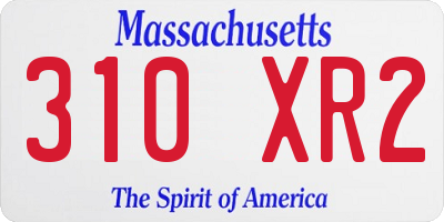 MA license plate 310XR2