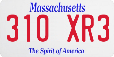 MA license plate 310XR3