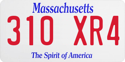 MA license plate 310XR4