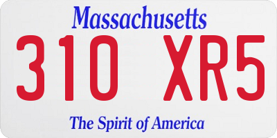 MA license plate 310XR5