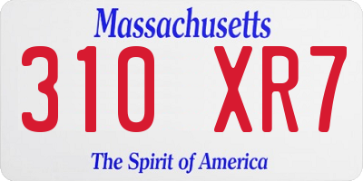 MA license plate 310XR7