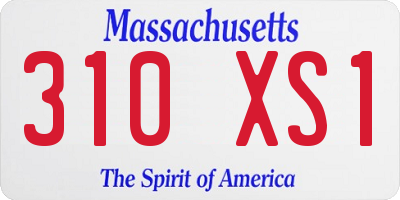 MA license plate 310XS1