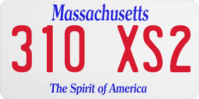 MA license plate 310XS2