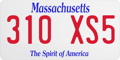 MA license plate 310XS5