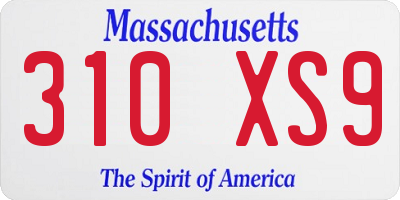 MA license plate 310XS9