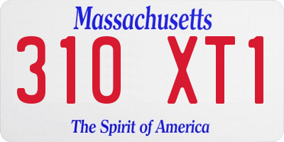 MA license plate 310XT1