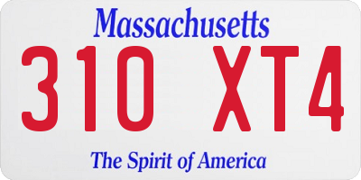 MA license plate 310XT4