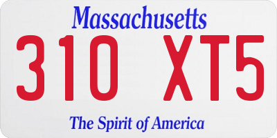 MA license plate 310XT5