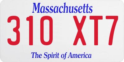 MA license plate 310XT7