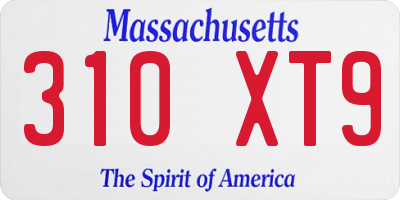 MA license plate 310XT9