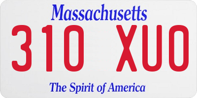 MA license plate 310XU0