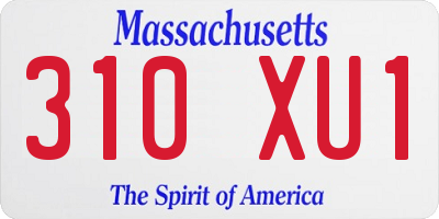 MA license plate 310XU1