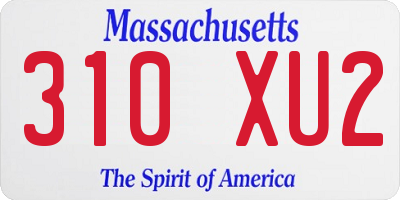 MA license plate 310XU2