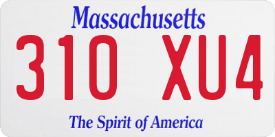 MA license plate 310XU4