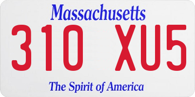 MA license plate 310XU5