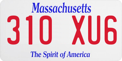 MA license plate 310XU6