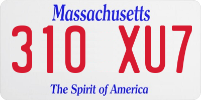 MA license plate 310XU7