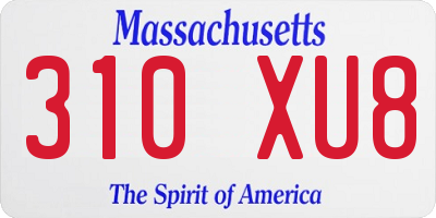 MA license plate 310XU8