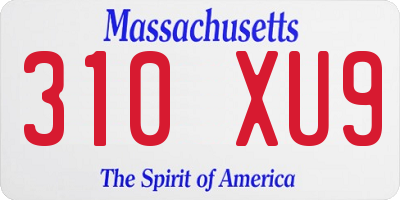 MA license plate 310XU9