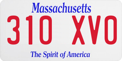 MA license plate 310XV0