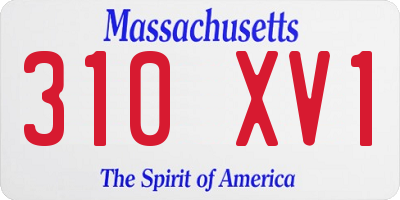 MA license plate 310XV1