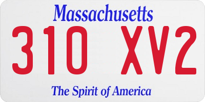 MA license plate 310XV2
