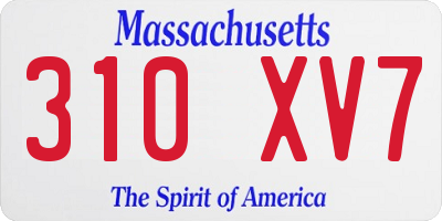 MA license plate 310XV7